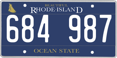 RI license plate 684987