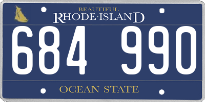 RI license plate 684990