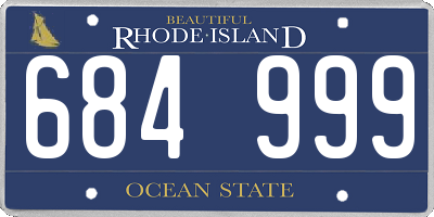 RI license plate 684999