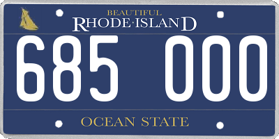 RI license plate 685000