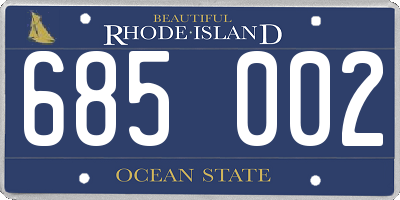 RI license plate 685002