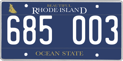 RI license plate 685003