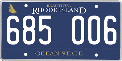 RI license plate 685006