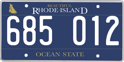 RI license plate 685012