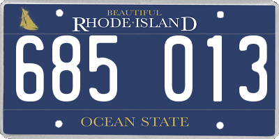 RI license plate 685013