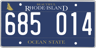 RI license plate 685014