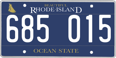 RI license plate 685015