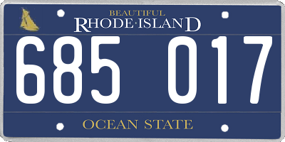 RI license plate 685017