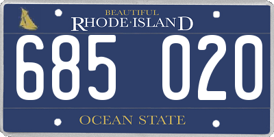 RI license plate 685020