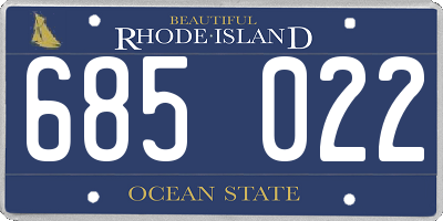 RI license plate 685022