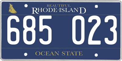 RI license plate 685023