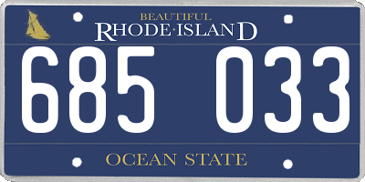 RI license plate 685033