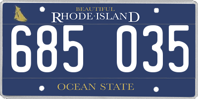 RI license plate 685035