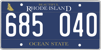 RI license plate 685040