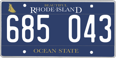 RI license plate 685043