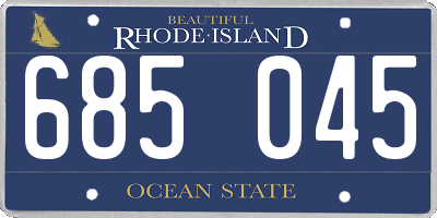 RI license plate 685045