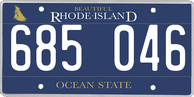 RI license plate 685046