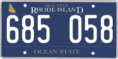 RI license plate 685058