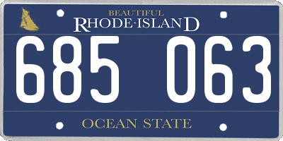 RI license plate 685063