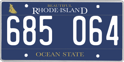 RI license plate 685064