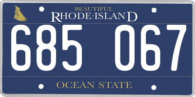 RI license plate 685067