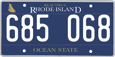 RI license plate 685068