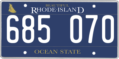 RI license plate 685070
