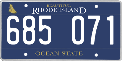 RI license plate 685071