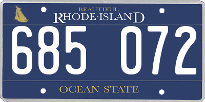 RI license plate 685072