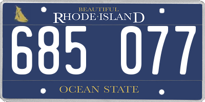 RI license plate 685077