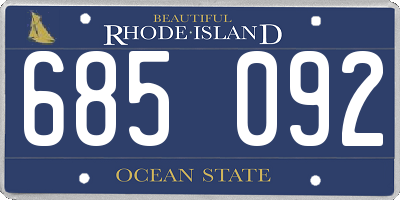 RI license plate 685092