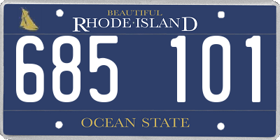 RI license plate 685101