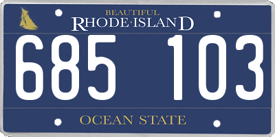 RI license plate 685103