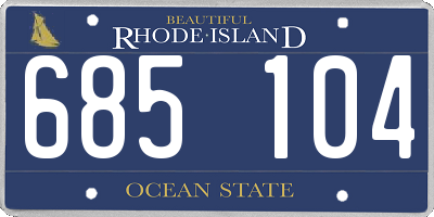 RI license plate 685104