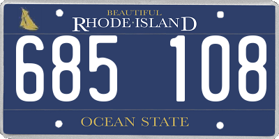 RI license plate 685108
