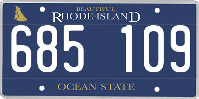 RI license plate 685109