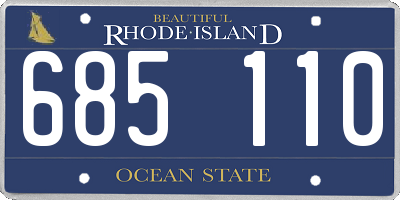 RI license plate 685110