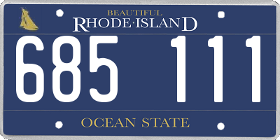 RI license plate 685111