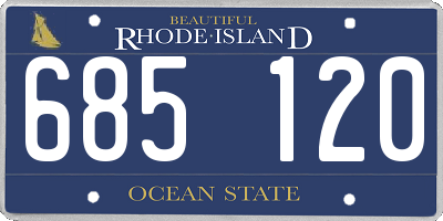 RI license plate 685120