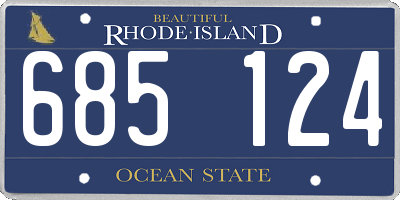 RI license plate 685124