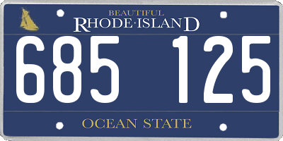 RI license plate 685125