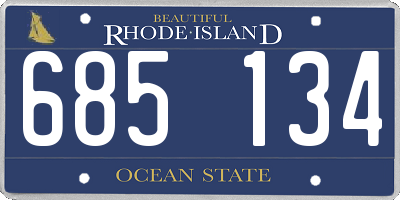 RI license plate 685134