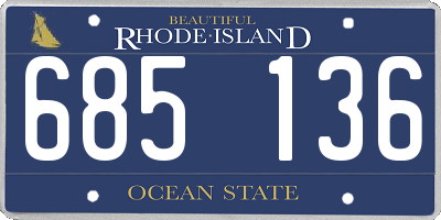 RI license plate 685136