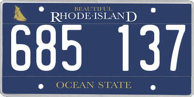 RI license plate 685137