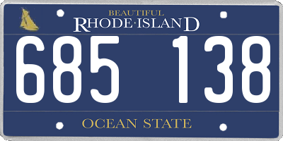 RI license plate 685138