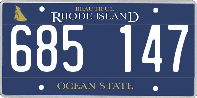 RI license plate 685147