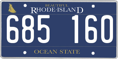 RI license plate 685160