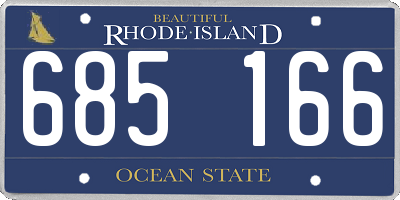 RI license plate 685166