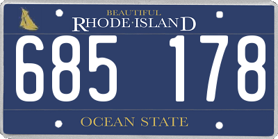 RI license plate 685178