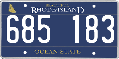 RI license plate 685183